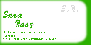 sara nasz business card