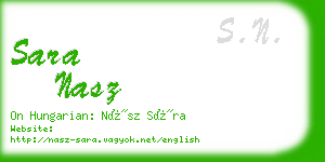 sara nasz business card